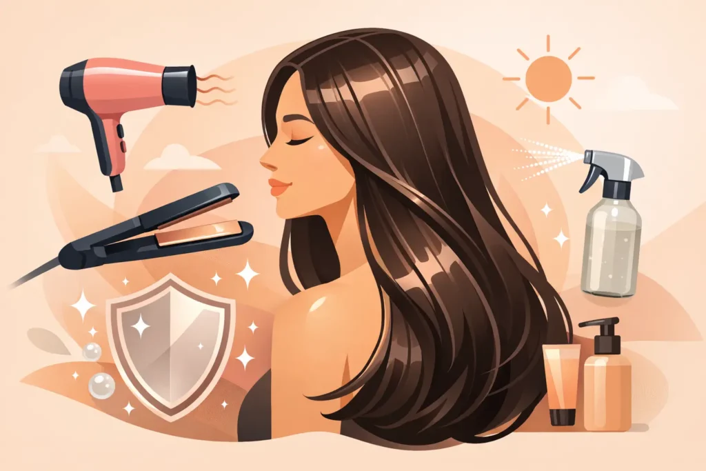 Heat Styling Protection Guide for Glossy Hair