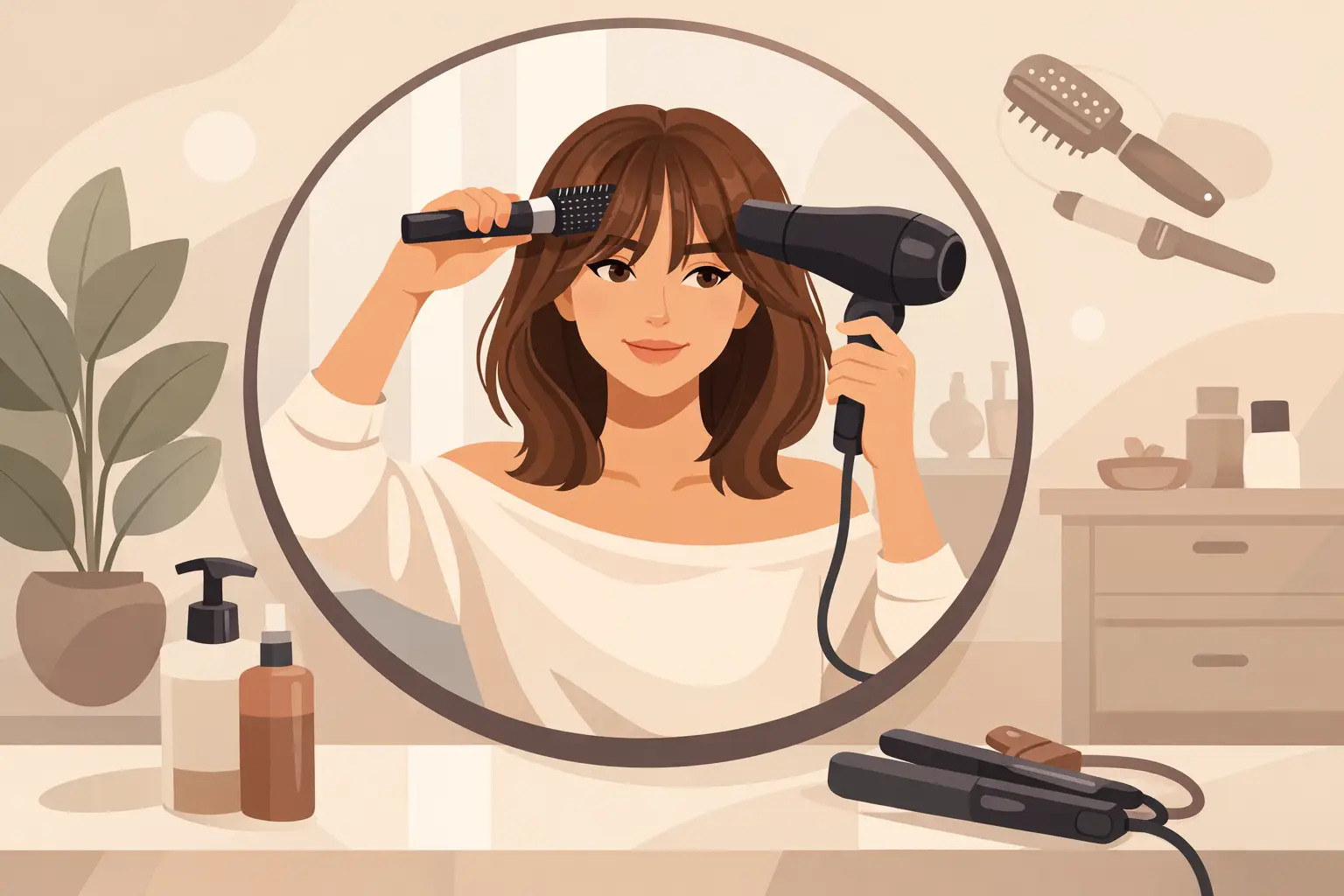 How to Style Curtain Bangs Safely at Home